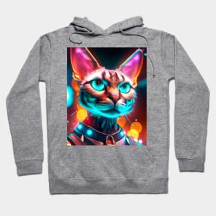 Cyberpunk Kitty (4) - Anthropomorphic Sci fi Cats Hoodie